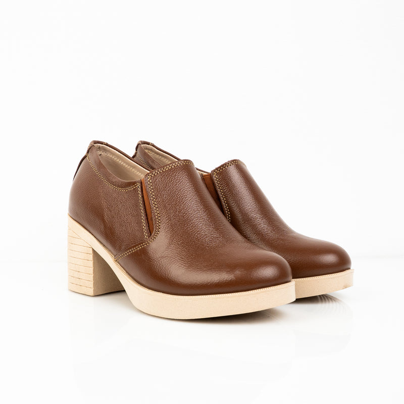 Genuine leather shoes with heels - Code 307