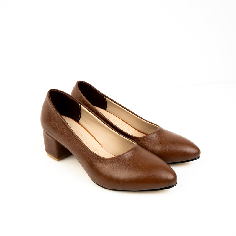Genuine leather shoes with heels - Code D50