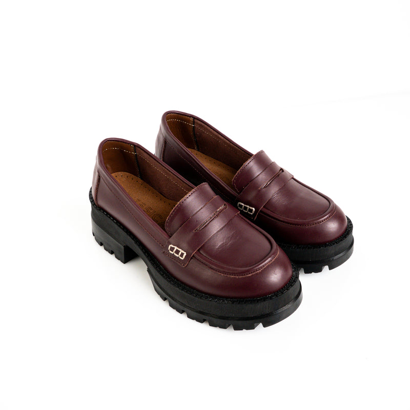 Genuine leather shoes with heels - Code 2005