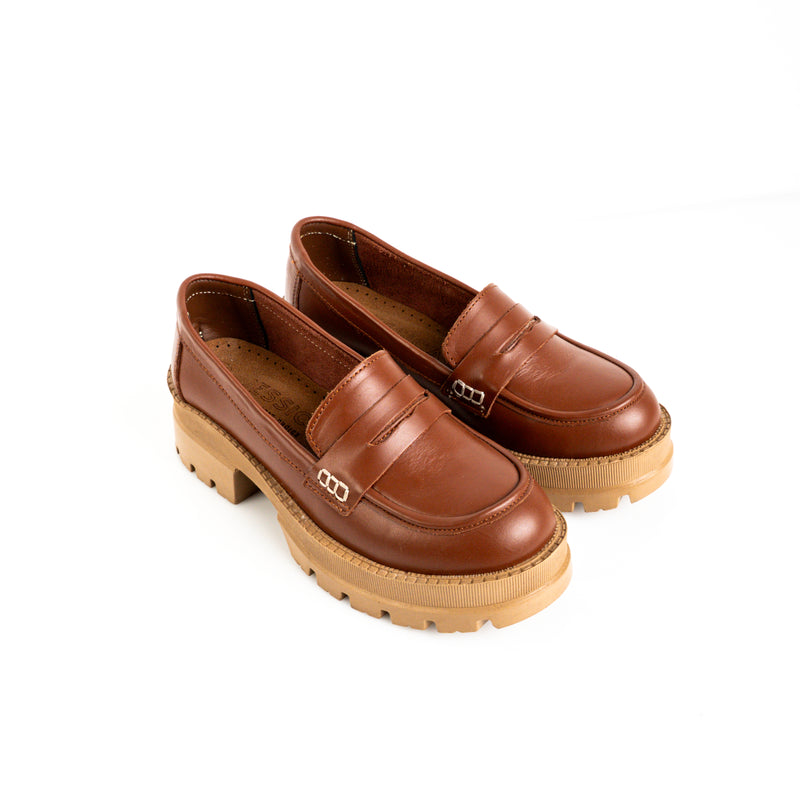 Genuine leather shoes with heels - Code 2005