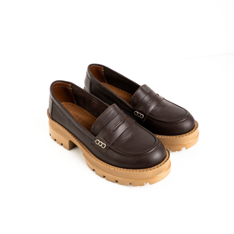 Genuine leather shoes with heels - Code 2005