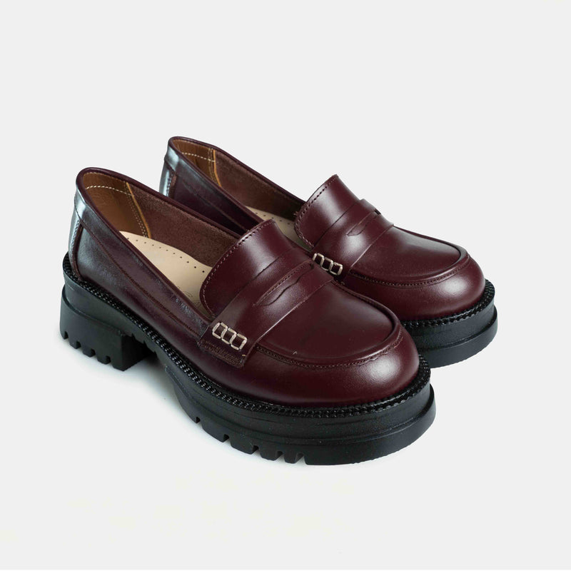 Genuine leather shoes with heels - Code 2005