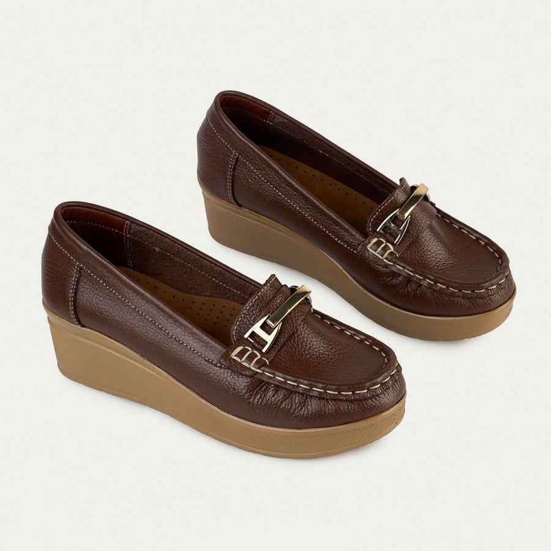 Genuine leather shoes with heels - Code L40