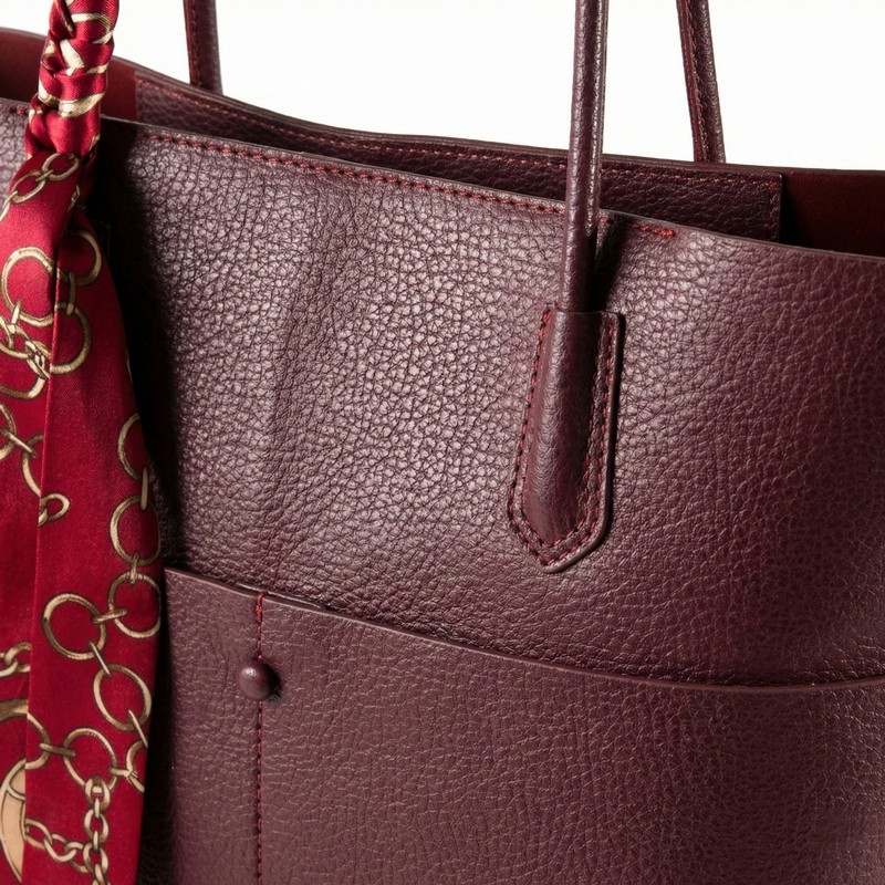 شنطة هاند جلد إيطالي نبيتي مع شنطة صغيرة كروس مقاس 30×35 و15×20