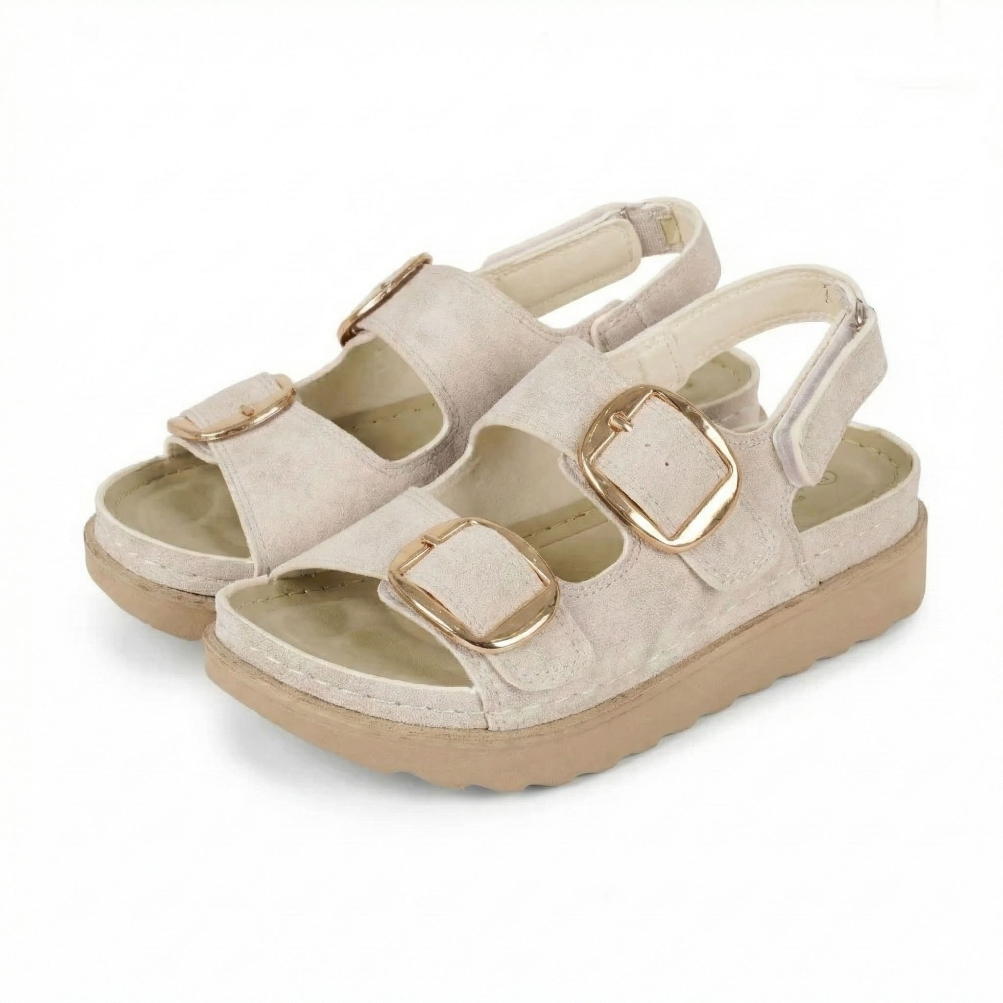  صندل حريمي شمواه تركي مستورد لون أبيض بفرش طبي ونعل بلوتان طبي بارتفاع 3 سم